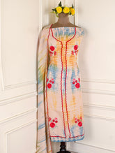 Twill Organza Beige Unstitched Suit