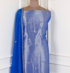 Shimmer Blue Unstitched Suit
