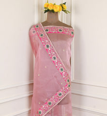 Glass Shimmer Pink Unstitched Suit