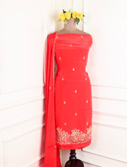 Crepe Red Unstitched Suit