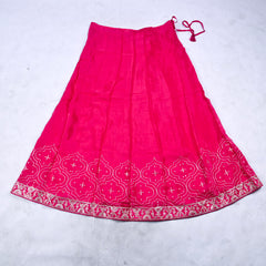 Crepe Magenta Peplum Lehenga Suit