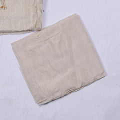 Banarasi Silk Beige Unstitched Suit