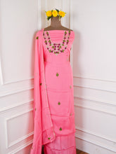 Organza Pink Unstitched Suit