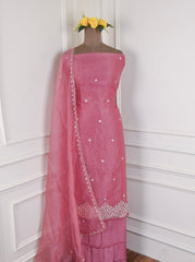 Crush Onion Pink Unstitched Suit