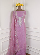 Crush Onion Pink Unstitched Suit