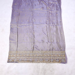 Shimmer Mauve Grey Unstitched Lehenga Suit