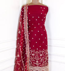 Glass Shimmer Brown Unstitched Suit