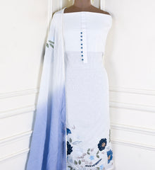 Mul Cotton White Unstitched Suit