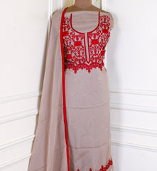 Organza Grey Unstitched Suit