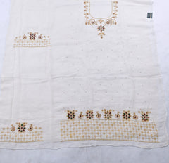 Organza White Unstitched Suit