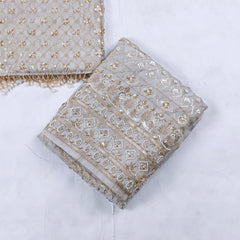 Shimmer Beige Unstitched Suit