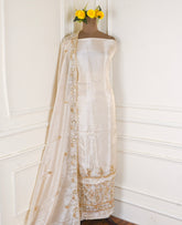Shimmer Beige Unstitched Suit