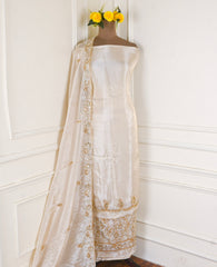 Shimmer Beige Unstitched Suit