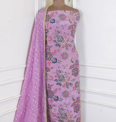 Shimmer Purple Unstitched Suit