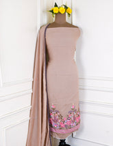 Mul Cotton Beige Unstitched Suit