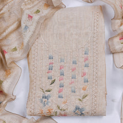 Linen Off-white Unstitched Suit