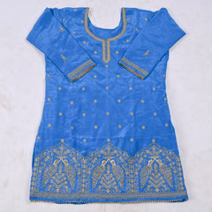 Crepe Sky Blue Lehenga Suit