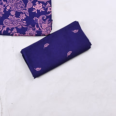 Muslin Purple Unstitched Suit