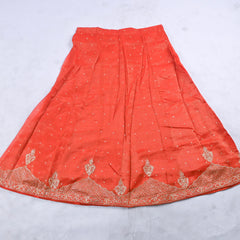 Shimmer Orange Unstitched Lehenga Suit
