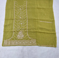 Shimmer Mehandi Unstitched Lehenga Suit