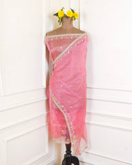 Glass Shimmer Pink Unstitched Suit