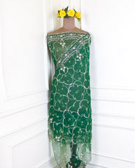 Khadi Green Unstitched Suit