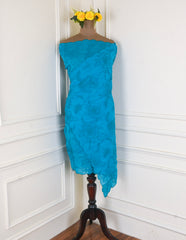 Organza Sky Blue Unstitched Suit