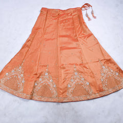 Shimmer Orange Unstitched Lehenga Suit