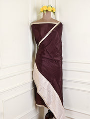Silk Brown Unstitched Suit