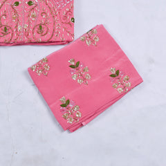 Twill Organza Pink Unstitched Suit