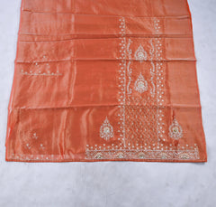 Shimmer Orange Unstitched Lehenga Suit