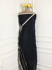 Silk Black Unstitched Suit