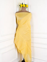 Mul Cotton Yellow Unstitched Suit