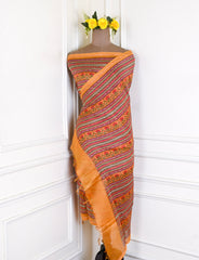 Maheshwari Cotton Off-White Unstitched Suit