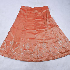 Shimmer Orange Unstitched Lehenga Suit