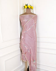 Shimmer Mauve Pink Unstitched Suit