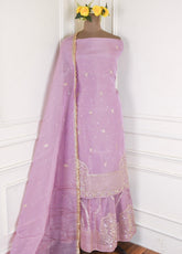 Shimmer Lavender Unstitched Lehenga Suit