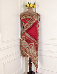 Organza Beige Unstitched Suit
