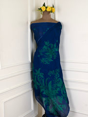 Crepe Royal Blue Unstitched Suit