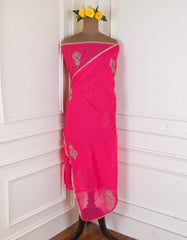 Organza Pink Unstitched Suit