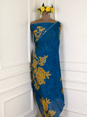 Crepe Blue Unstitched Suit