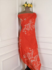 Crepe Orange Unstitched Suit