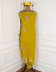 Organza Mehandi Unstitched Suit