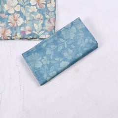 Muslin Light Blue Unstitched Suit