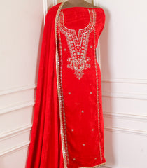 Velvet Red Unstitched Suit