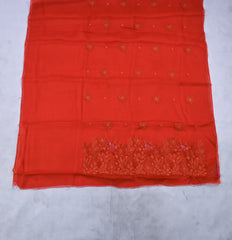 Organza Rust Unstitched Suit