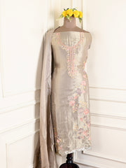 Giraffe Shimmer Light Grey Unstitched Suit