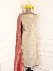 Shimmer Ivory Unstitched Suit