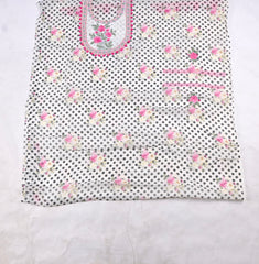 Twill Organza White Unstitched Suit