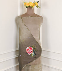Organza Grey Unstitched Suit